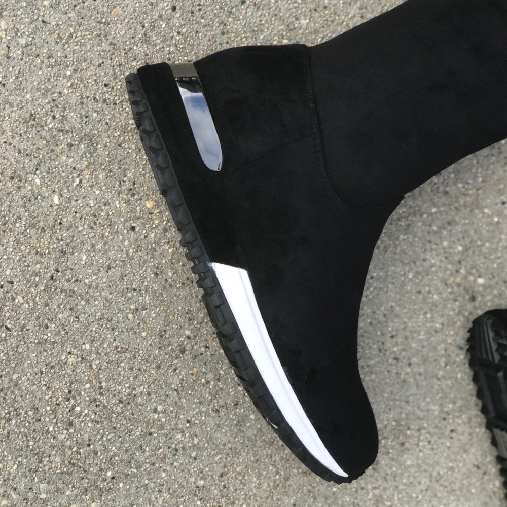 Italina Black Festival Tall Platform Sneaker boot - Picture 4 of 7